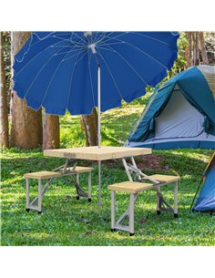 Outsunny Portable Folding Picnic Camping Table, Natural A20-339V00ND 2