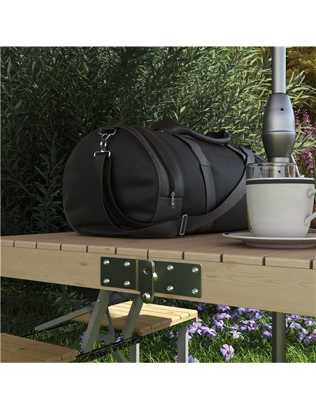 Outsunny Folding Picnic Table with Aluminium Frame, Portable Camping Table and Chairs Set, Umbrella Hole A20-339V00ND - pic 59856 | FastDaddyshop