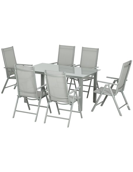 Outsunny 7 Piece Garden Outdoor Dining Set, Grey 84G-100V00GY - pic 59857 | FastDaddyshop