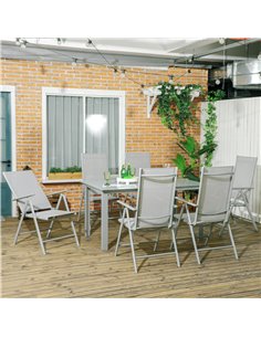 Outsunny 7 Piece Garden Outdoor Dining Set, Grey 84G-100V00GY 2