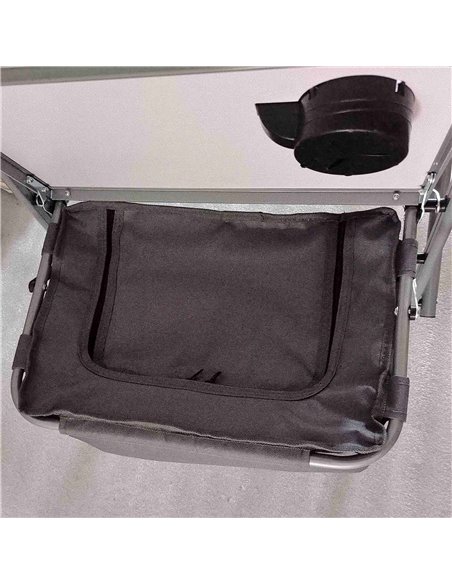 Outsunny Folding Directors Chair in Aluminium, Green, with Side Table, Cup Holder, Cooler Bag and Storage Pocket for Camping A20 - pic 59874 | FastDaddyshop