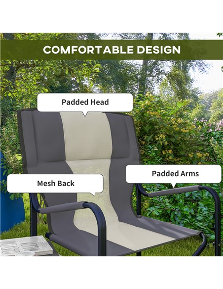 Outsunny Aluminium Folding Director's Chair, Portable Outdoor Chair with Side Table, Cup Holder, Cooler Bag, Grey A20-382V00LG - pic 59878 | FastDaddyshop