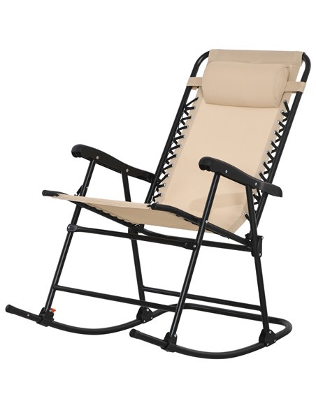 Outsunny Outdoor Folding Rocking Chair, Beige 84A-099V01BG - pic 59884 | FastDaddyshop