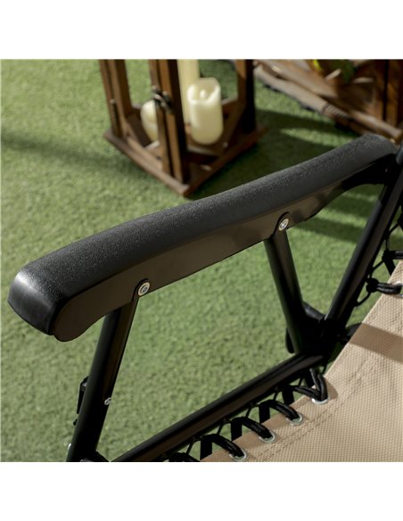 Outsunny Outdoor Folding Rocking Chair, Zero Gravity Design with Headrest, Portable and Comfortable, Beige 84A-099V01BG - pic 59890 | FastDaddyshop