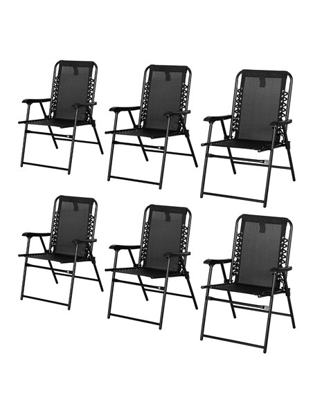 Outsunny 6 Pcs Patio Folding Chair Set, Black 84B-P157 - pic 59902 | FastDaddyshop