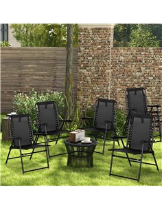 Outsunny 6 Pcs Patio Folding Chair Set, Black 84B-P157 2