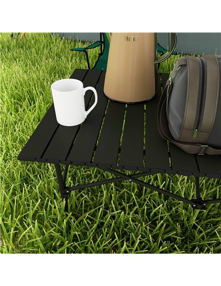 Outsunny Aluminium Folding Picnic Table, Lightweight, Portable with Roll Up Top and Carry Bag for Outdoor Activities, Cooking, H - pic 59917 | FastDaddyshop