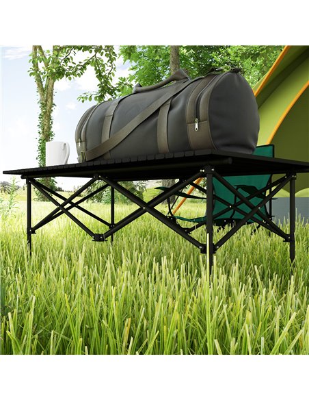 Outsunny Aluminium Folding Picnic Table, Lightweight, Portable with Roll Up Top and Carry Bag for Outdoor Activities, Cooking, H - pic 59918 | FastDaddyshop