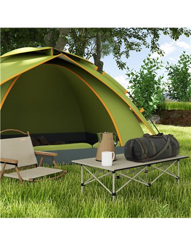 Outsunny Aluminium Folding Picnic Table, Lightweight, Portable with Roll Up Top and Carry Bag for Outdoor Adventures, Cooking, H