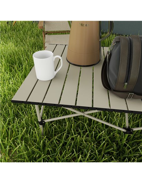 Outsunny Aluminium Folding Picnic Table, Lightweight, Portable with Roll Up Top and Carry Bag for Outdoor Adventures, Cooking, H - pic 59926 | FastDaddyshop