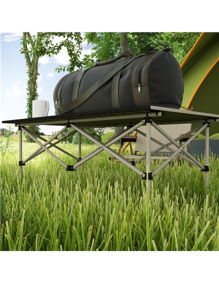 Outsunny Aluminium Folding Picnic Table, Lightweight, Portable with Roll Up Top and Carry Bag for Outdoor Adventures, Cooking, H - pic 59927 | FastDaddyshop