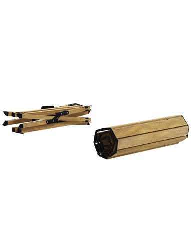 Outsunny Folding Camping Table, Portable Aluminium Picnic Table with Roll-Up Top, for Indoor, Outdoor, Party, BBQ, Natural Wood 