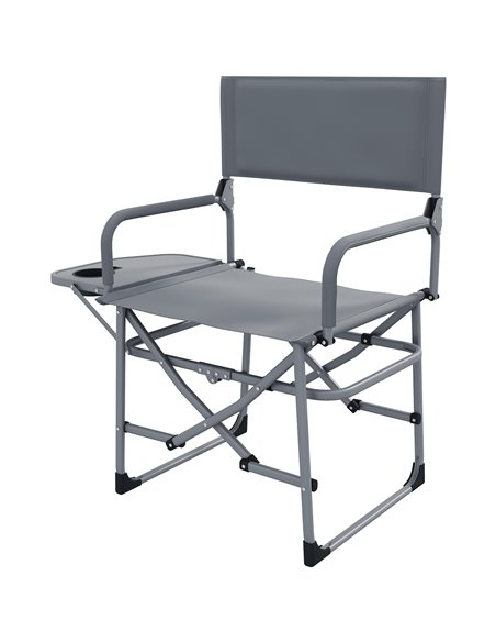 Outsunny Folding Directors Camping Chair with Side Table, Grey A20-383V00GY - pic 59938 | FastDaddyshop