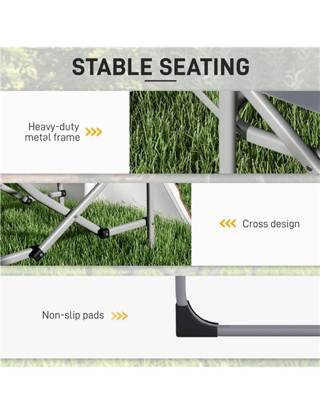 Outsunny Folding Directors Camping Chair, with Side Table - Grey A20-383V00GY - pic 59944 | FastDaddyshop