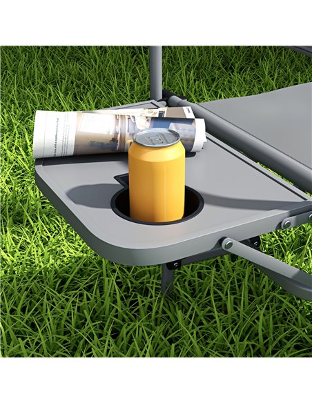 Outsunny Folding Directors Camping Chair, with Side Table - Grey A20-383V00GY - pic 59945 | FastDaddyshop