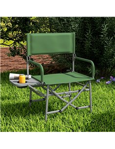 Outsunny Folding Portable Camping Chair with Side Table, Green A20-383V00GN 2