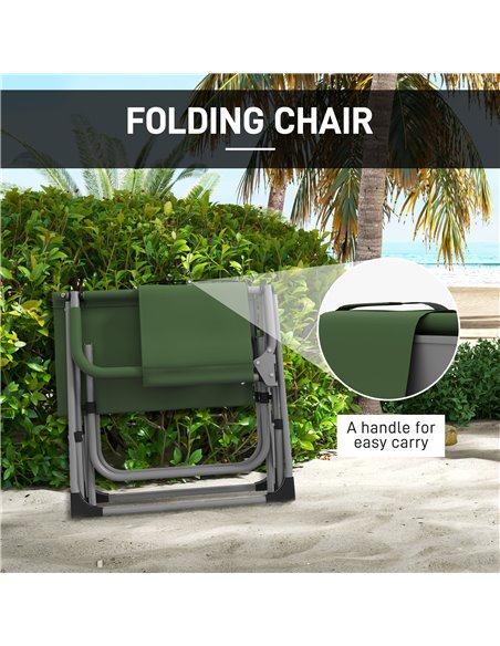 Outsunny Folding Director's Chair, Portable Camping Chair with Side Table, Durable Outdoor Seating, Green A20-383V00GN - pic 59950 | FastDaddyshop