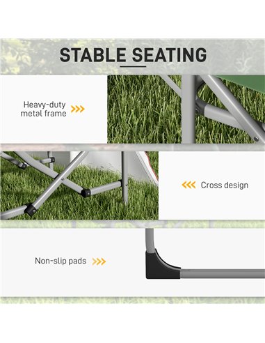 Outsunny Folding Director's Chair, Portable Camping Chair with Side Table, Durable Outdoor Seating, Green A20-383V00GN