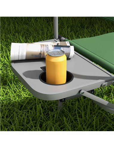 Outsunny Folding Director's Chair, Portable Camping Chair with Side Table, Durable Outdoor Seating, Green A20-383V00GN