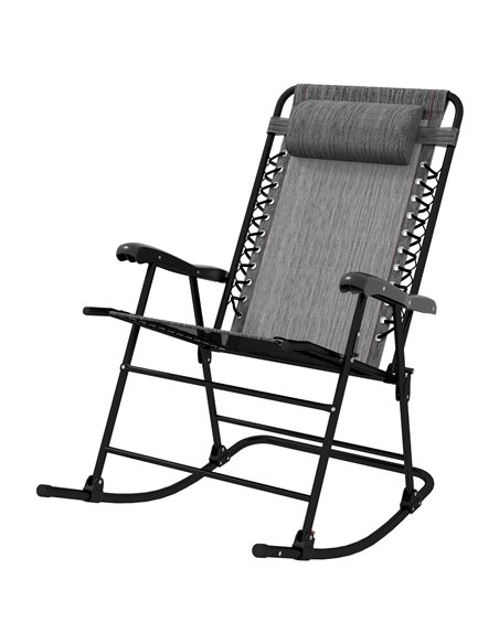 Outsunny Outdoor Portable Folding Rocking Chair, Grey 84A-099V01GY - pic 59956 | FastDaddyshop