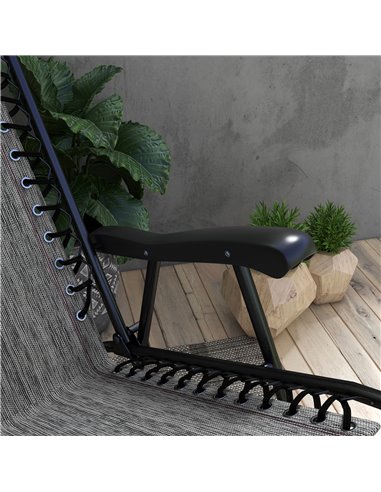 Outsunny Folding Rocking Chair Outdoor Portable Zero Gravity Chair w/ Headrest Grey 84A-099V01GY