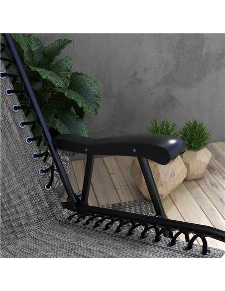 Outsunny Folding Rocking Chair Outdoor Portable Zero Gravity Chair w/ Headrest Grey 84A-099V01GY - pic 59963 | FastDaddyshop