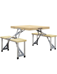Outsunny Portable Folding Picnic Camping Table, Natural A20-339V00ND
