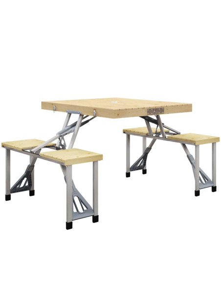 Outsunny Portable Folding Picnic Camping Table, Natural A20-339V00ND - pic 59965 | FastDaddyshop