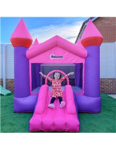 Outsunny 3+ Kids Bounce Castle Inflatable Trampoline Slide with Inflator 2