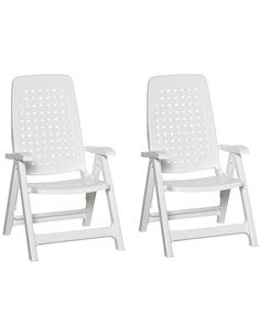 Outsunny Folding Plastic Dining Chairs, Set of 2, White 84B-715