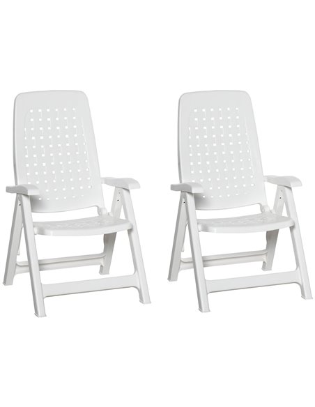 Outsunny Folding Plastic Dining Chairs, Set of 2, White 84B-715 - pic 59984 | FastDaddyshop