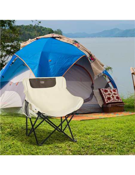 Outsunny Camping Chair, Lightweight Folding Chair with Carrying Bag and Storage Pocket, Perfect for Festivals, Fishing, Beach an - pic 60007 | FastDaddyshop