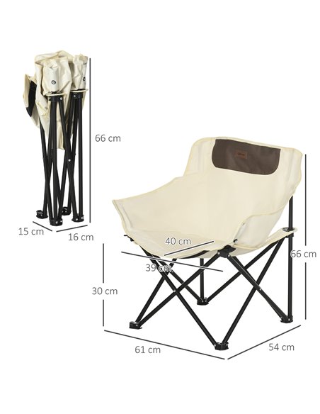 Outsunny Camping Chair, Lightweight Folding Chair with Carrying Bag and Storage Pocket, Perfect for Festivals, Fishing, Beach an - pic 60008 | FastDaddyshop