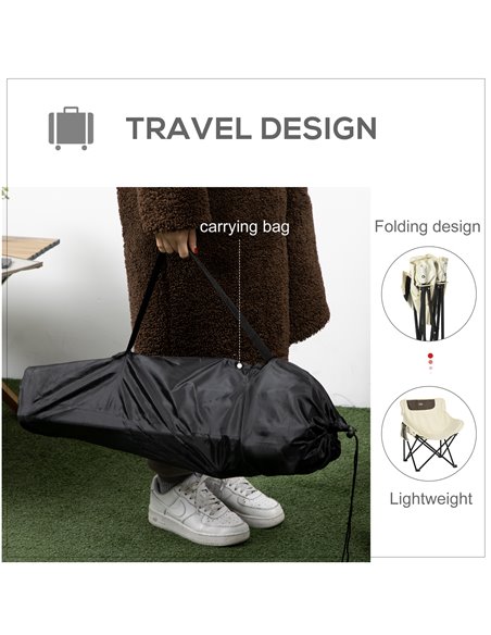 Outsunny Camping Chair, Lightweight Folding Chair with Carrying Bag and Storage Pocket, Perfect for Festivals, Fishing, Beach an - pic 60009 | FastDaddyshop