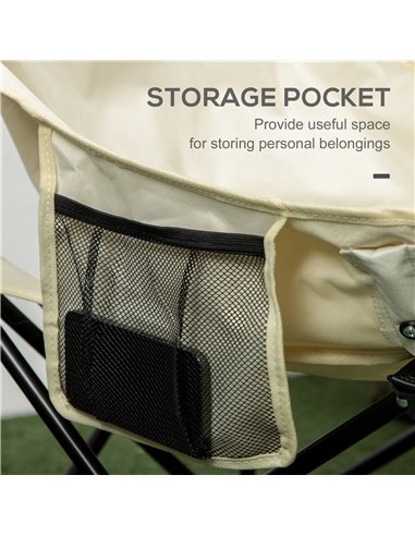 Outsunny Camping Chair, Lightweight Folding Chair with Carrying Bag and Storage Pocket, Perfect for Festivals, Fishing, Beach an