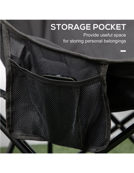 Outsunny Folding Camping Chair, Lightweight with Carry Bag, Storage Pocket, Ideal for Festivals, Fishing, Beach, Hiking, Black A - pic 60019 | FastDaddyshop
