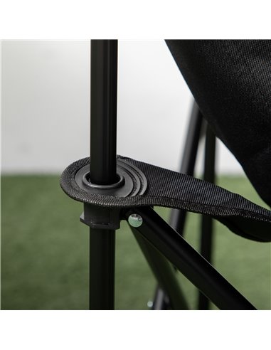 Outsunny Folding Camping Chair, Lightweight with Carry Bag, Storage Pocket, Ideal for Festivals, Fishing, Beach, Hiking, Black A