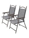 Outsunny Folding Camping Chairs for Patio, Set of 2, Grey 84G-298V00GY