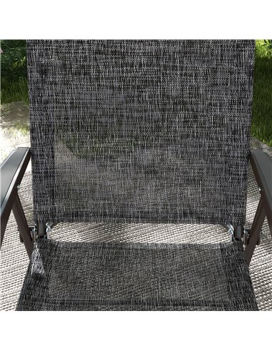Outsunny Folding Chairs for Patio, Set of 2, Camping Sports Chairs with Armrest, Mesh Fabric Seat, Grey 84G-298V00GY