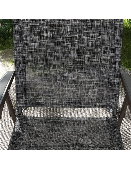 Outsunny Folding Chairs for Patio, Set of 2, Camping Sports Chairs with Armrest, Mesh Fabric Seat, Grey 84G-298V00GY - pic 60032 | FastDaddyshop
