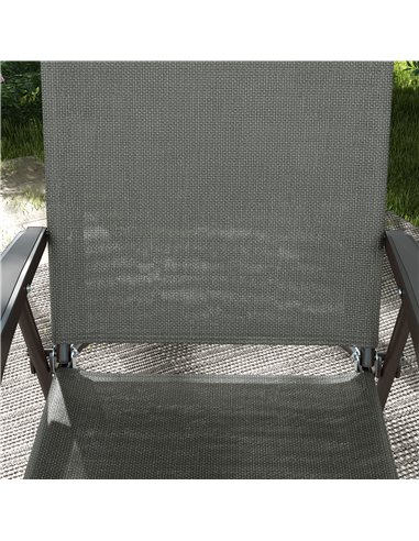 Outsunny 2 Pieces Folding Patio Camping Chairs Set, Sports Chairs for Adults with Armrest, Mesh Fabric Seat for Lawn 84G-298V00C