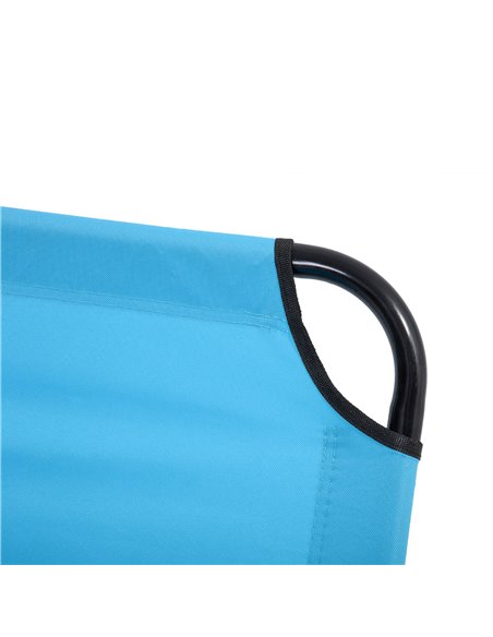 Outsunny Folding Chaise Lounge Pool Chairs, Outdoor Sun Tanning Chairs, Reclining Back, Steel Frame & Breathable Mesh, Sky Blue  - pic 60057 | FastDaddyshop