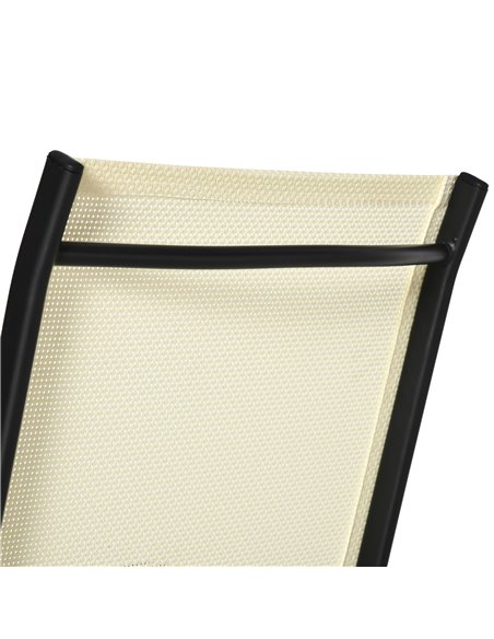 Outsunny Set of 6 Folding Garden Chairs, Metal Frame with Breathable Mesh Seat, Outdoor Patio Dining Chair, Beige 84B-P102 - pic 60085 | FastDaddyshop