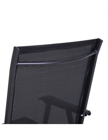 Outsunny Set of 6 Folding Garden Chairs, Metal Frame Garden Chairs Outdoor Patio Park Dining Seat with Breathable Mesh Seat, Bla