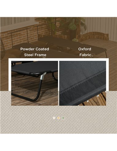 Outsunny Folding Chaise Lounge Pool Chairs, Outdoor Sun Tanning Chairs, Reclining Back, Steel Frame & Breathable Mesh for Beach,