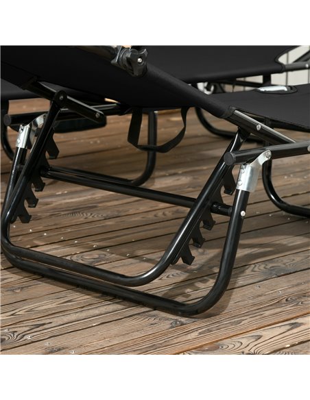 Outsunny Folding Chaise Lounge Pool Chairs, Outdoor Sun Tanning Chairs, Reclining Back, Steel Frame & Breathable Mesh for Beach, - pic 60121 | FastDaddyshop