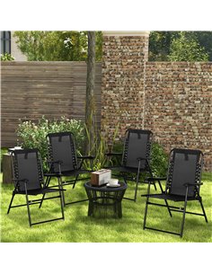 Outsunny Portable Folding Chairs Set of 4, Steel Frame, Black 84B-P156 2