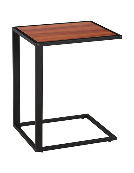 HOMCOM C-Shaped Sofa End Table, Metal Frame Accent Couch Table for Living Room, Bedroom, Walnut and Black 833-194 - pic 60132 | FastDaddyshop
