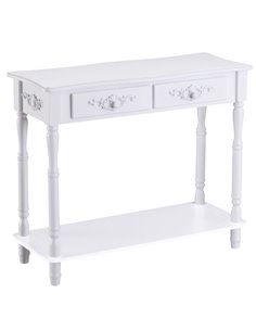 HOMCOM Console Table Modern Sofa Side Desk with Storage Shelves Drawers for Living Room Entryway Bedroom White 833-236