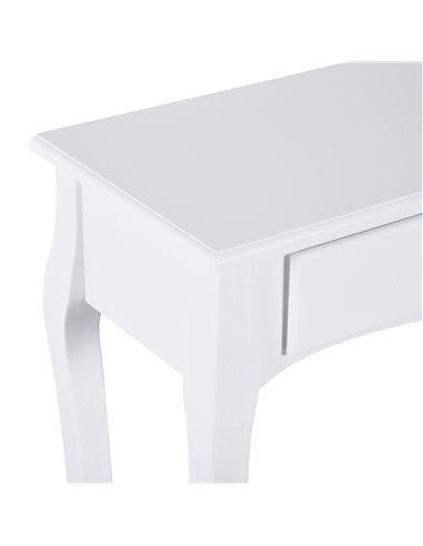 HOMCOM Modern Console Table, Sofa Side Desk with Storage Shelves & Drawers, for Living Room Entryway, Ivory White 831-182